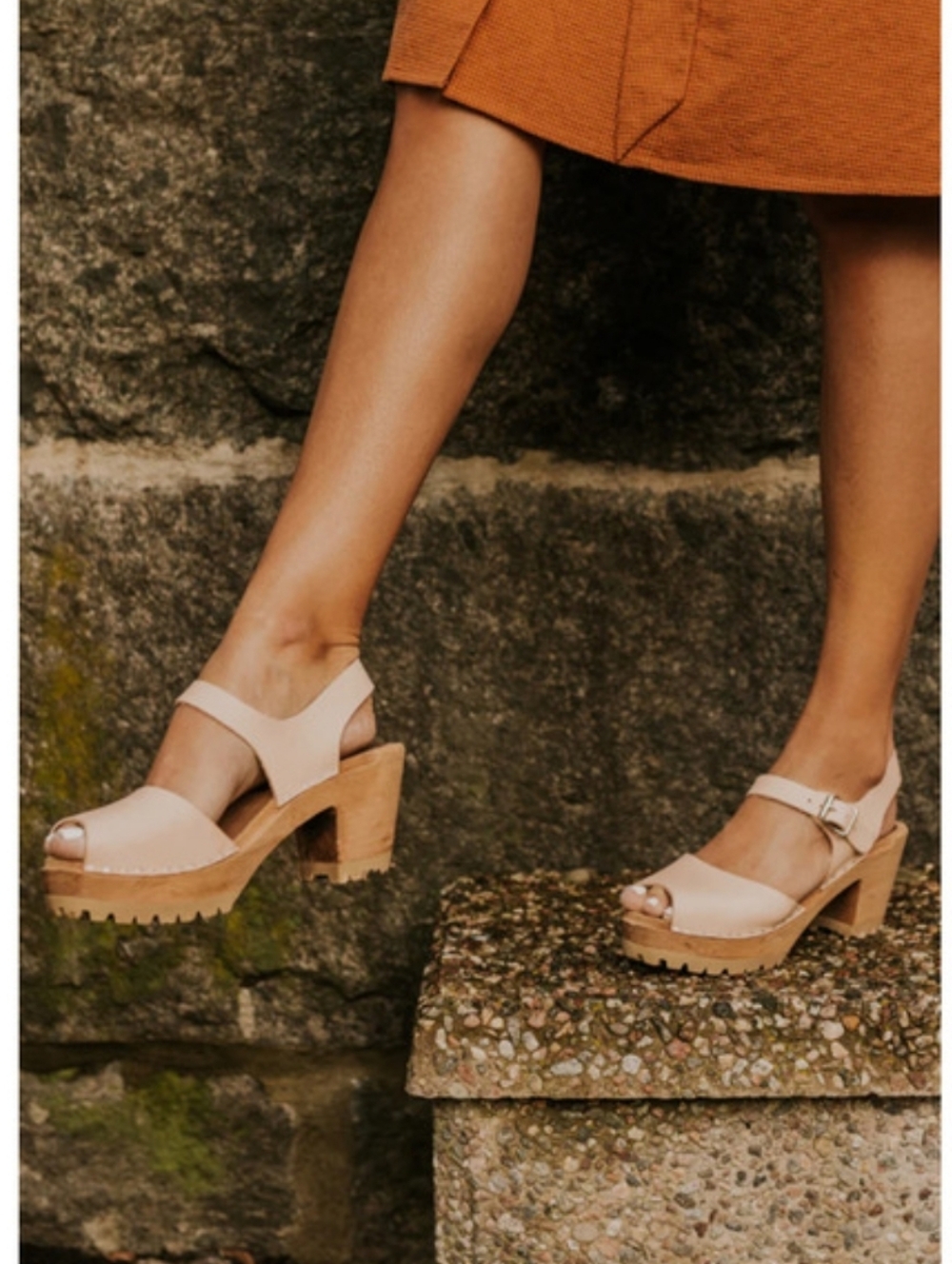 MIA Beige Platform Clog Sandals